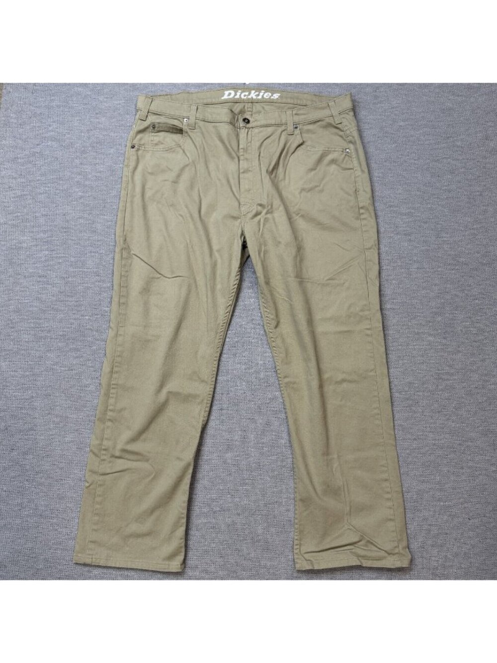 Dickies Khaki Pants Mens Size 40X30 Stretch Straight Leg Pockets Tan Trouser